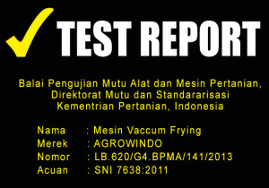 TEST REPORT MESIN VACCUM FRYING