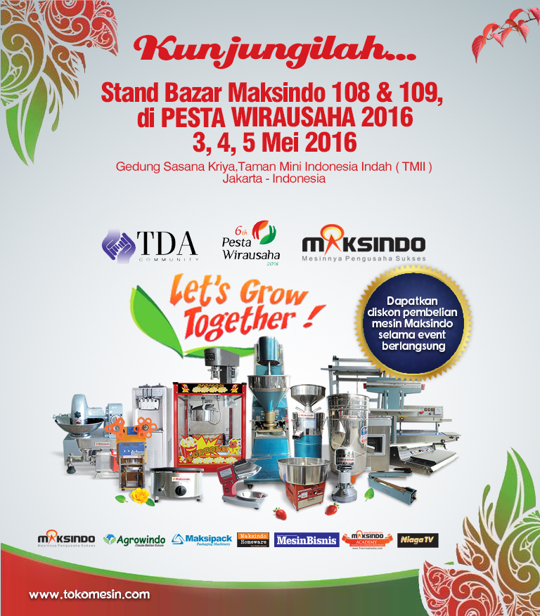Stand Bazar Maksindo 108 & 109 di PESTA WIRAUSAHA 2016 3,4,5 Mei