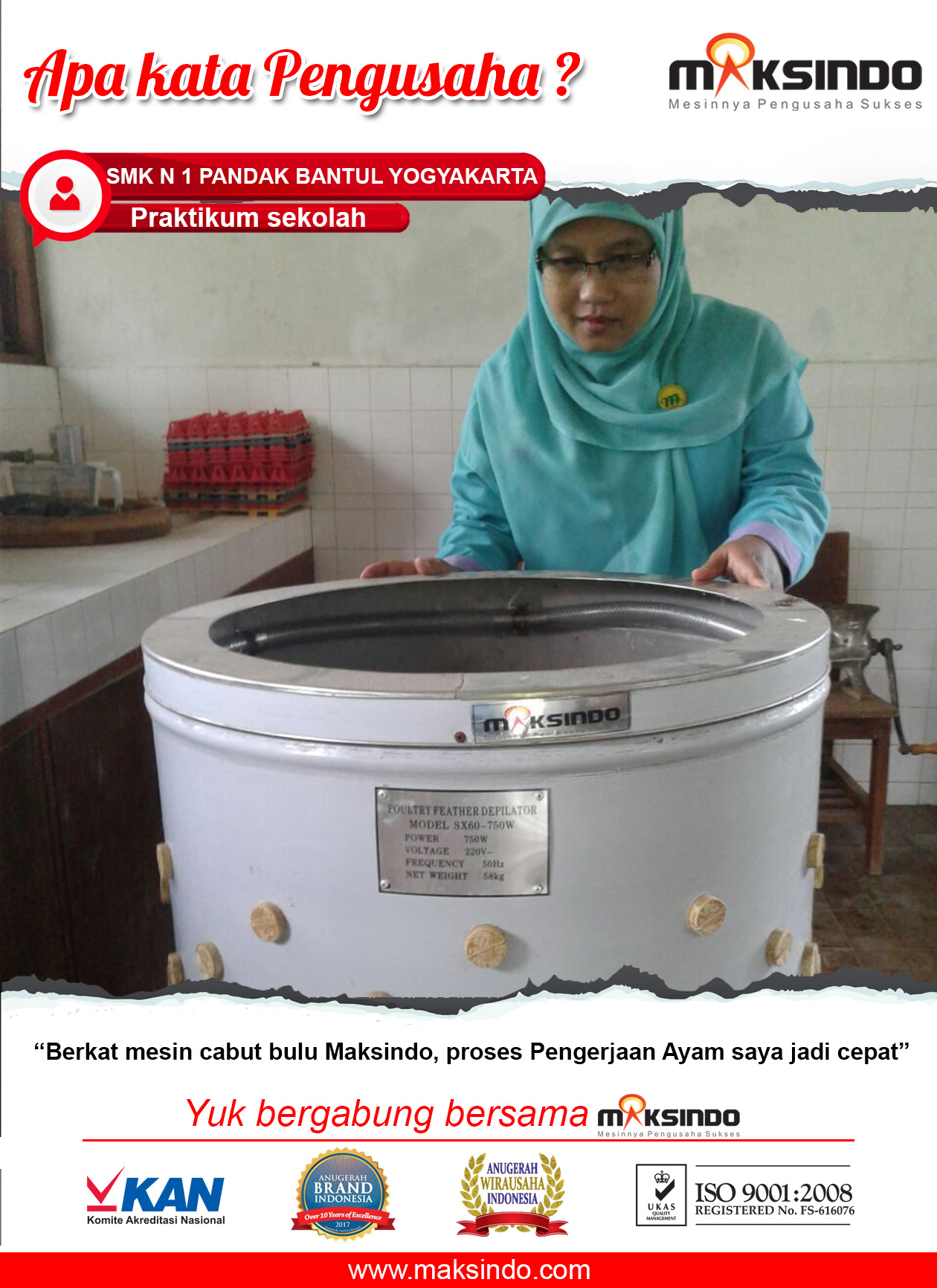 Mesin Pencabut Bulu Mempercepat Proses Pengerjaan Ayam
