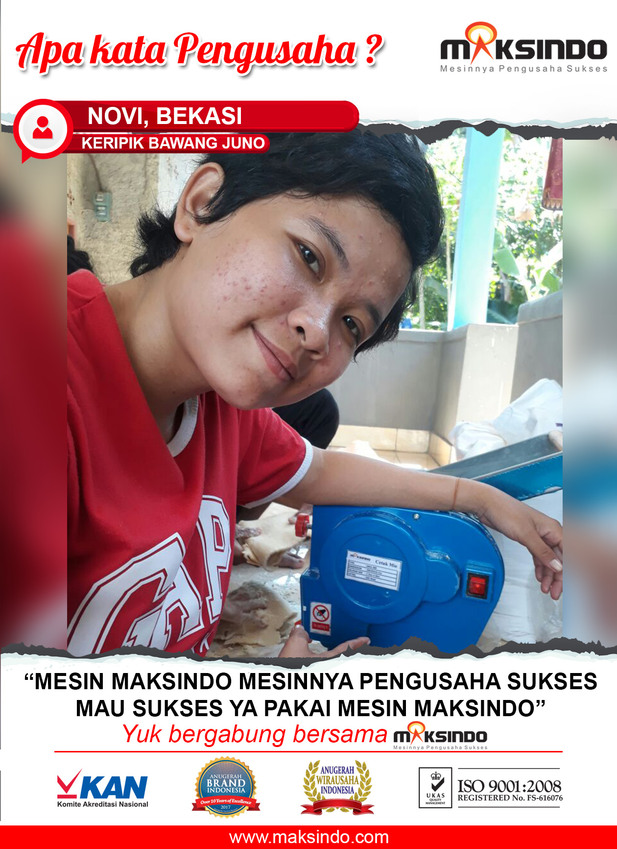Keripik Bawang Juno : Usaha Semakin Sukses dengan Mesin Cetak Mie Maksindo