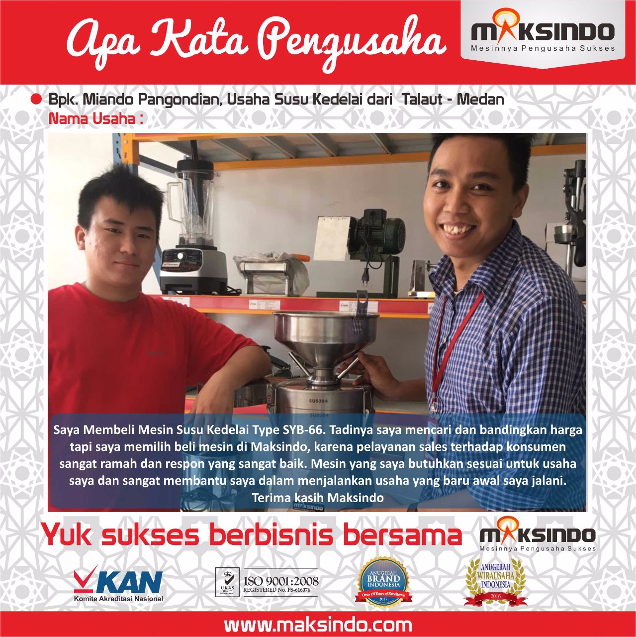 Mesin Maksindo Berkualitas dan Pelayanan yang Baik