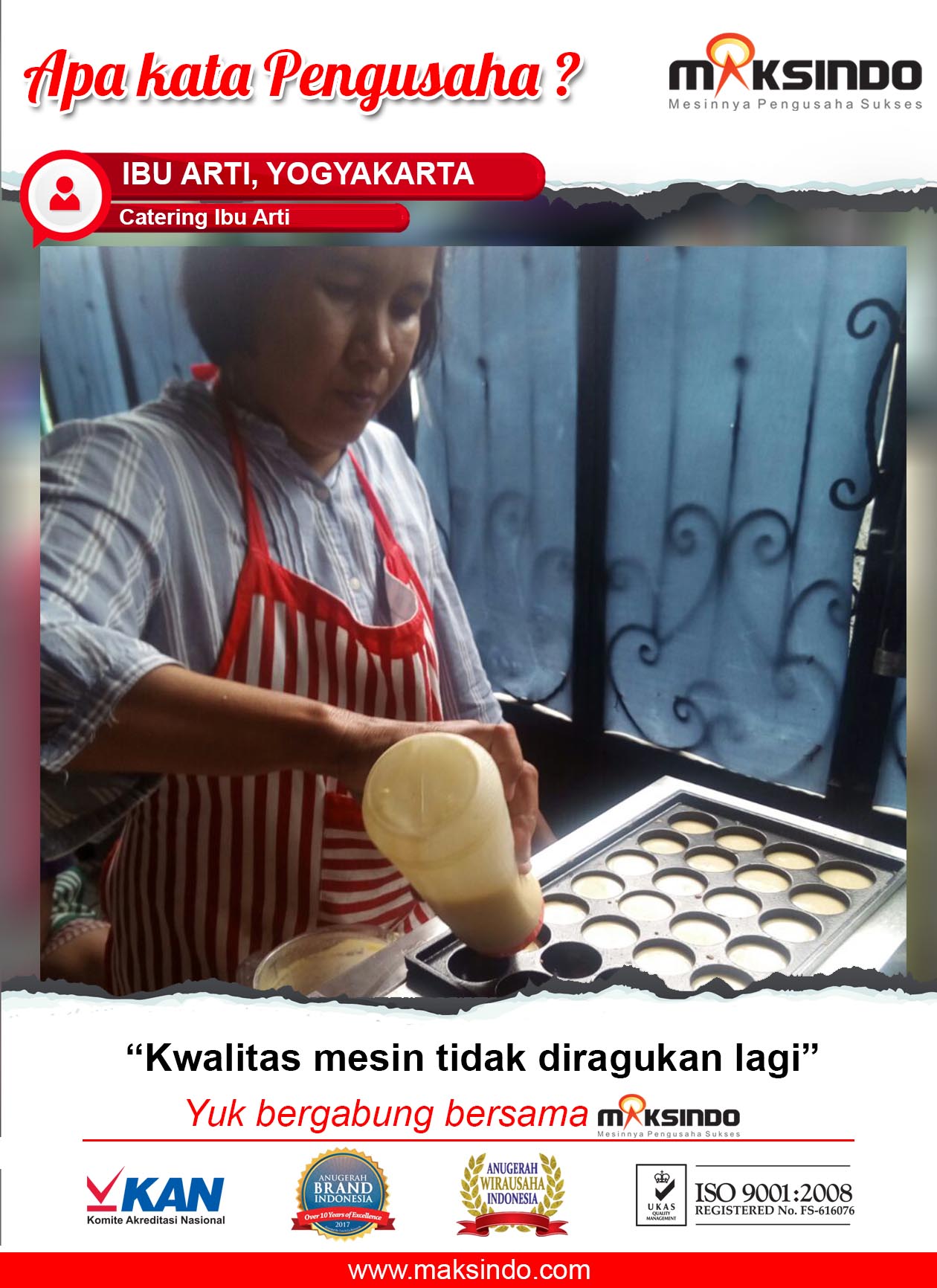 Catering Ibu Arti : Usaha Saya Jadi Cepat dan Efektif Dengan Mesin Egg Roll Maksindo