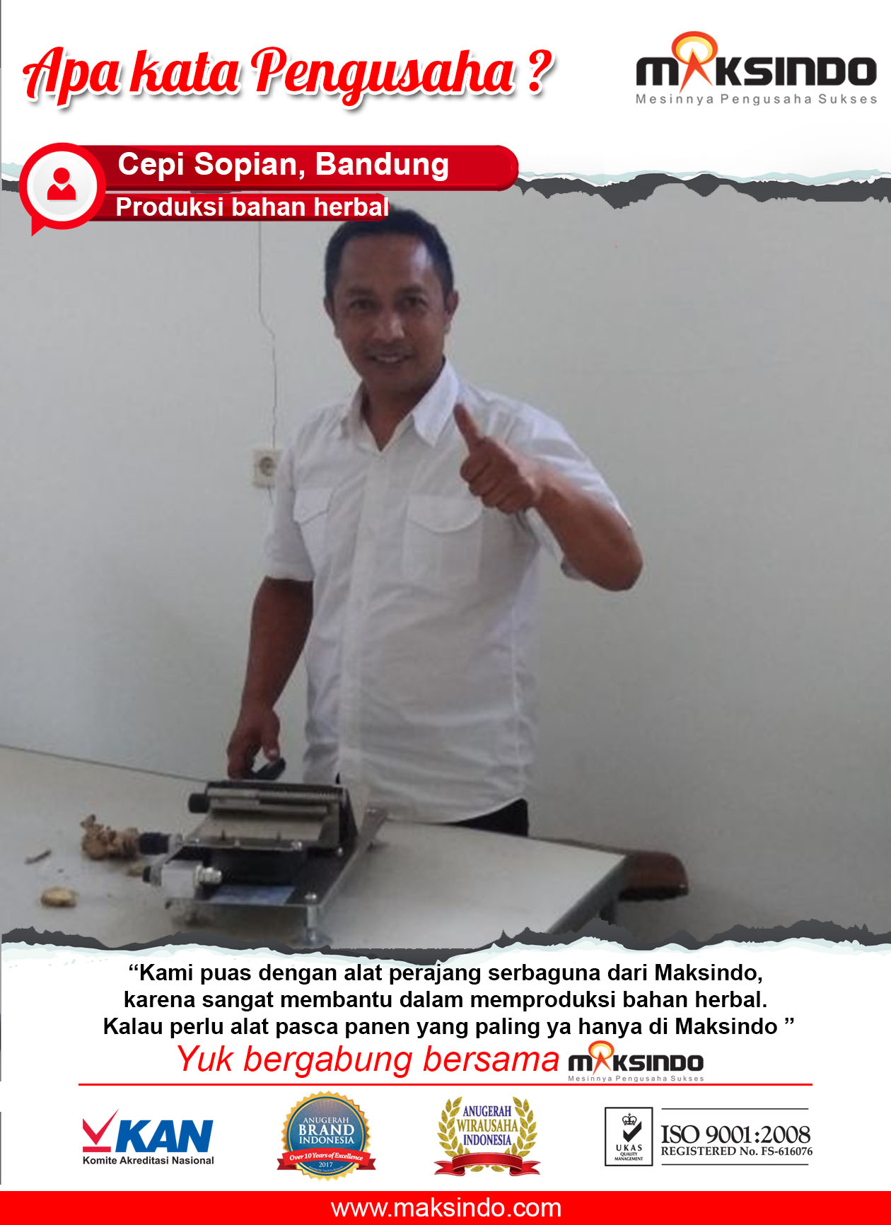 Produksi Bahan Herbal : Menjadikan Perajangan Bahan Herbal Makin Lancar Dengan Mesin Perajang Maksindo