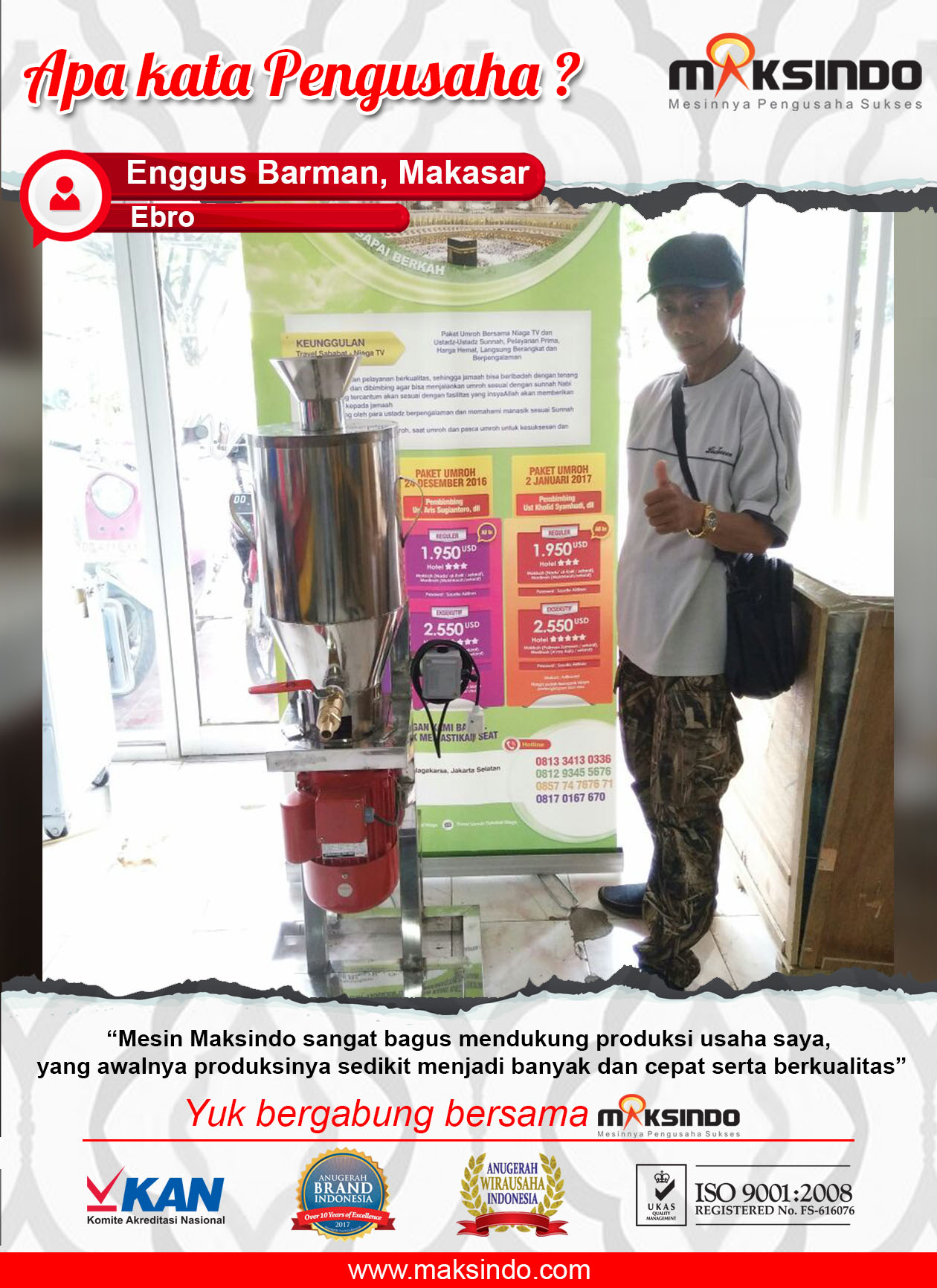 Ebro : Mesin Blender Buah Maksindo Mampu Mendukung Produksi Usaha Lebih Banyak