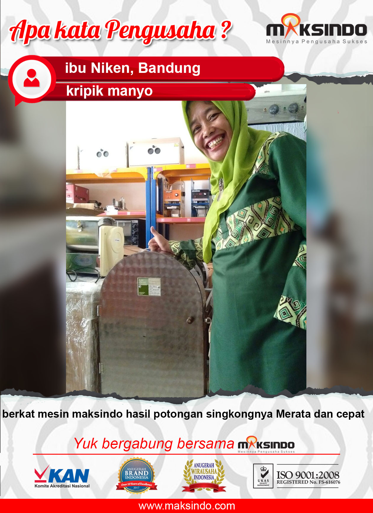 Kripik Mayo : Berkat Mesin Perajang Singkong Maksindo Hasil Potongan Merata