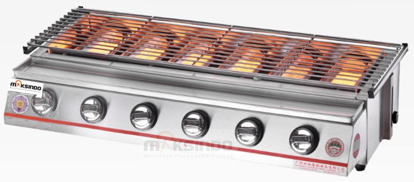 Jual Pemanggang BBQ Stainless (gas) 6 Tungku di Jakarta