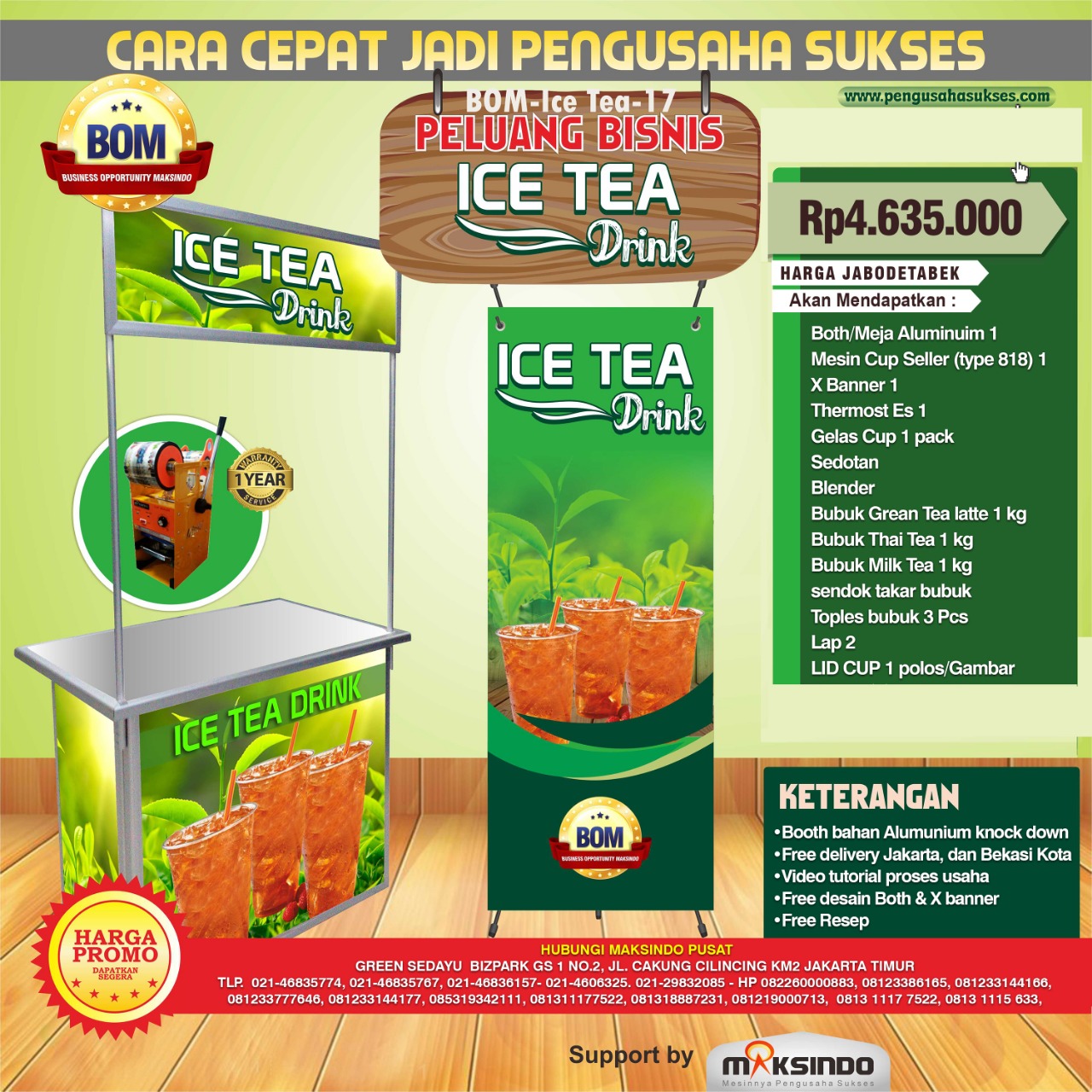Paket Usaha Ice Tea Java Latte Program BOM