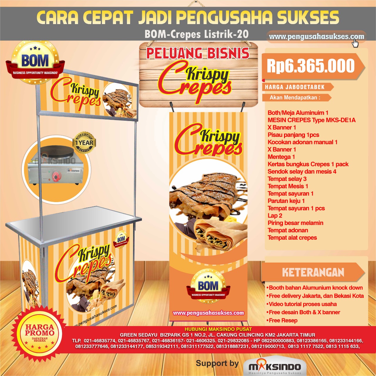 Paket Usaha Krispy Crepes (Listrik) Program BOM