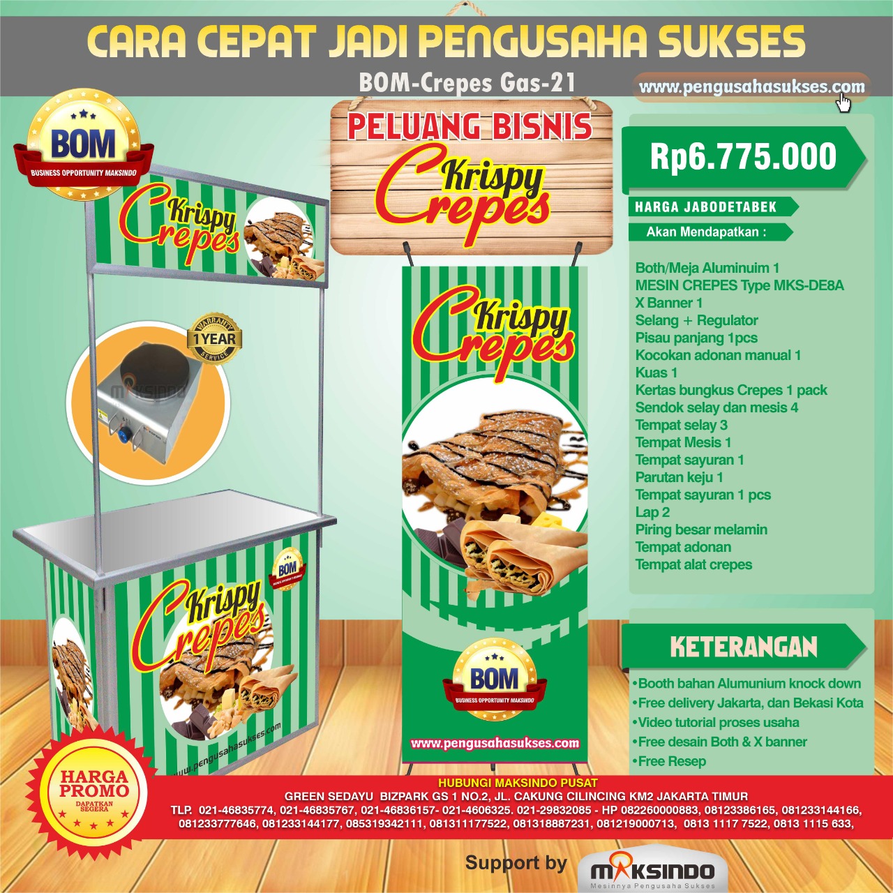 Paket Usaha Krispy Crepes (GAS) Program BOM