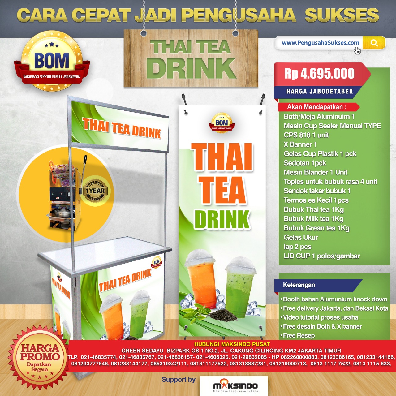 Paket Usaha Thai Tea Drink Program BOM
