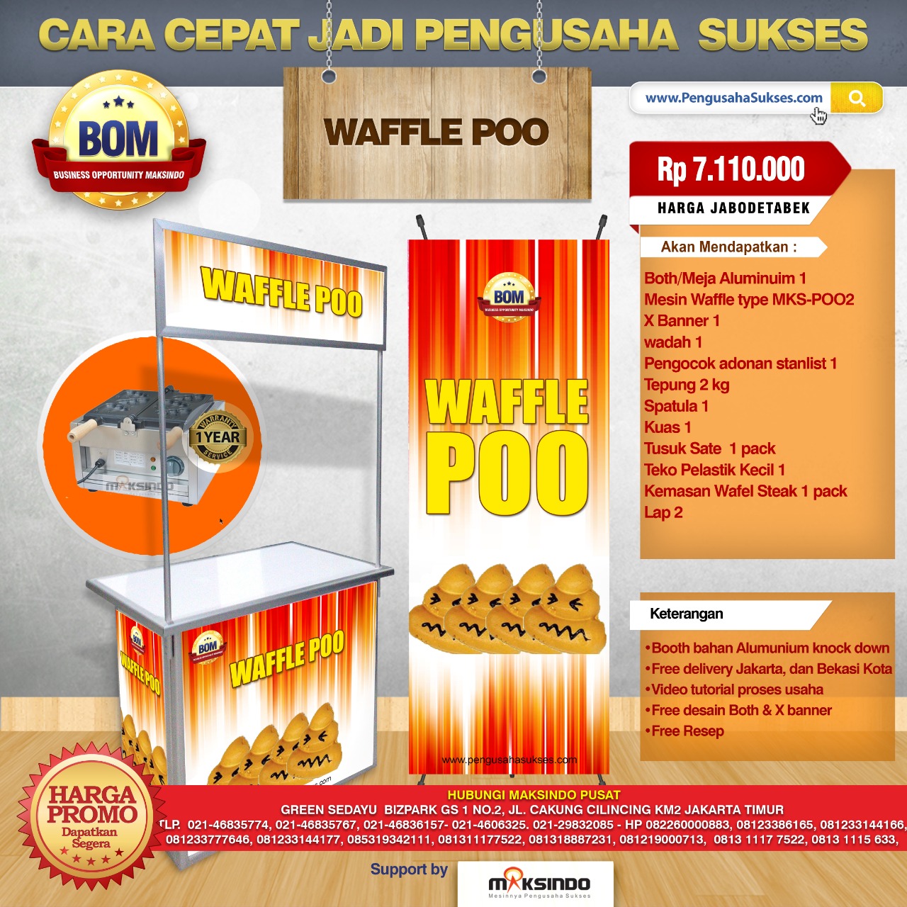 Paket Usaha Waffle Poo Program BOM