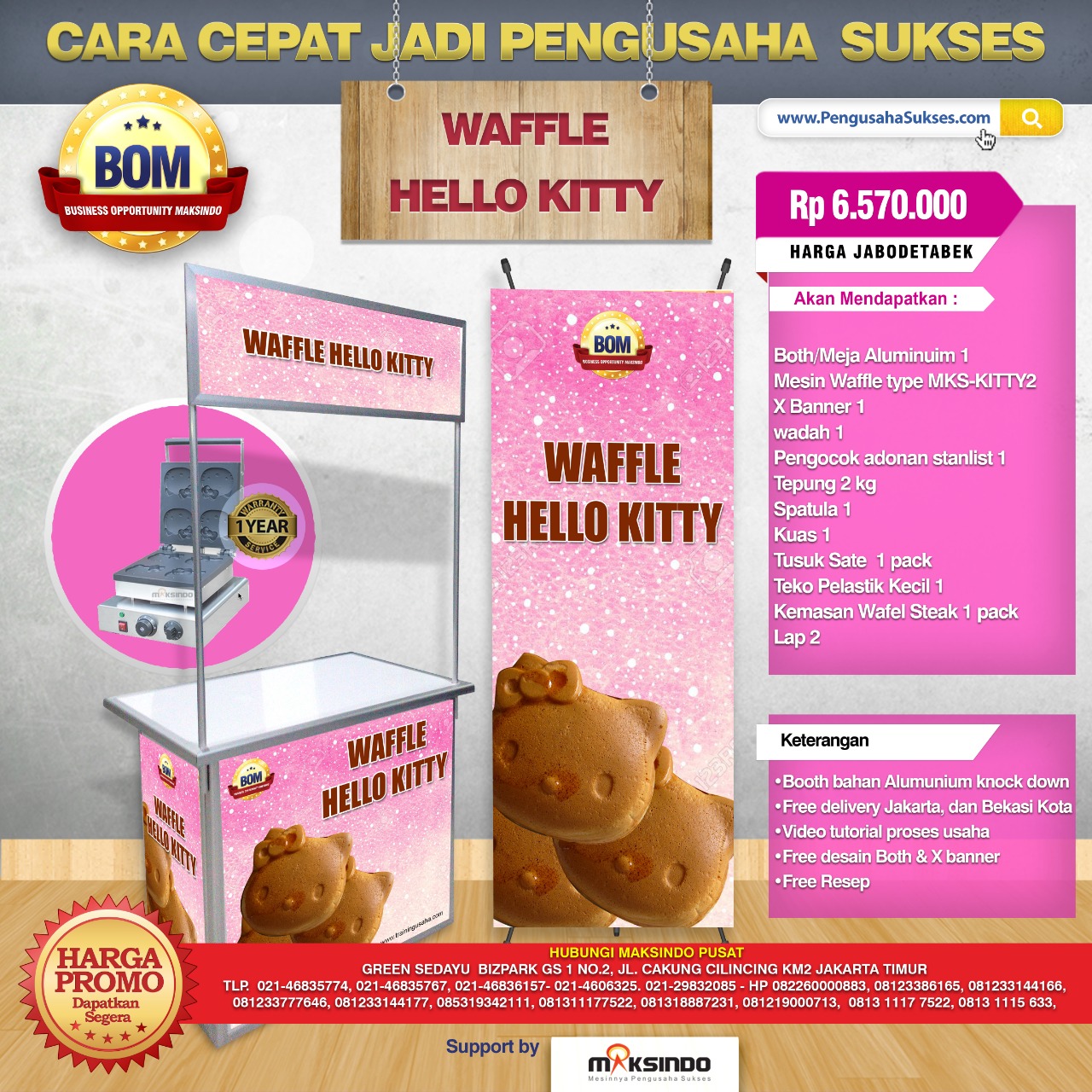 Paket Usaha Waffle Hello Kitty Program BOM