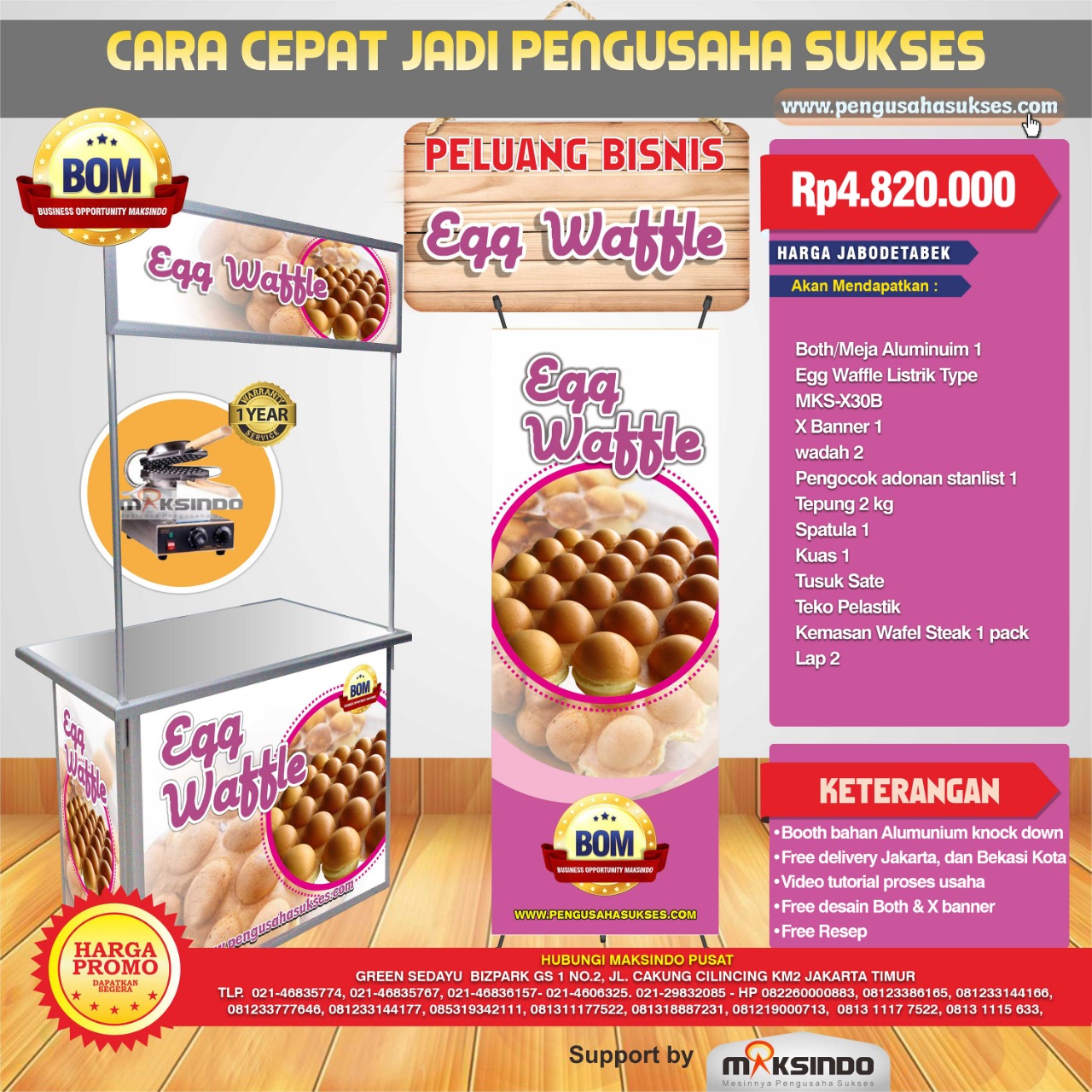 Paket Usaha Egg Waffle Listrik Program BOM